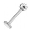 Piercing Tragus Titane G23 Boule Cristal Recouverte de Résine