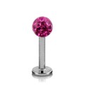 Piercing Tragus Titane G23 Boule Cristal Recouverte de Résine