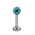 Piercing Tragus Titane G23 Boule Cristal Recouverte de Résine