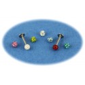 Pack Piercing Tragus Titane G23 Boule Cristal 7 Couleurs 