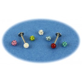 Pack Piercing Tragus Titane G23 Boule Cristal 7 Couleurs 