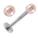 Piercing Tragus Titane G23 Fausse Boule Perle Rose