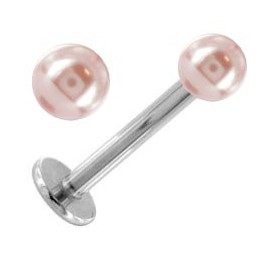 Piercing Tragus Titane G23 Fausse Boule Perle Rose