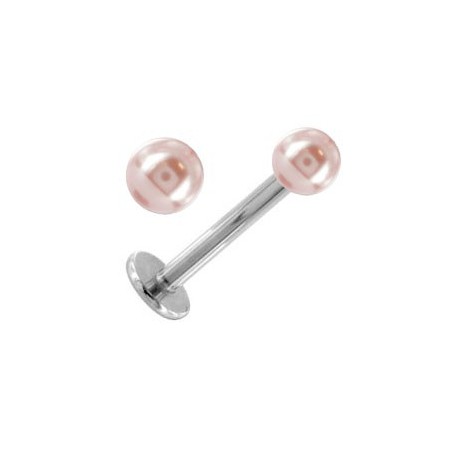 Piercing Tragus Titane G23 Fausse Boule Perle Rose