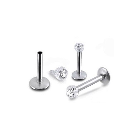 Piercing Tragus Acier Cristal Serti en Bioflex