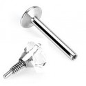 Piercing Tragus Acier Cristal Serti Rond