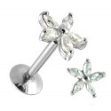 Tragus acier fleur cristal