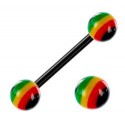 Piercing Langue Boule Couleur Jamaïque Bioflex