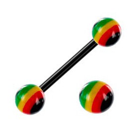 Piercing Langue Boule Couleur Jamaïque Bioflex