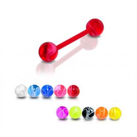 Piercing Langue Boule Multi Couleurs Bioflex