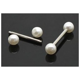 Piercing Langue Titane G23 Fausse Boule Perle