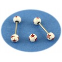 Piercing Langue Titane G23 Boule Blanche Etoilé