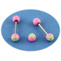 Piercing Langue Titane G23 Boule Rose