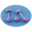 Piercing Langue Titane G23 Boule Violette