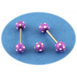 Piercing Langue Titane G23 Boule Violette