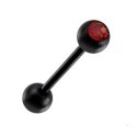 Piercing Langue Boule Cristal Noire Anodisé