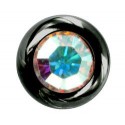 Piercing Langue Boule Cristal Noire Anodisé