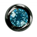 Piercing Langue Boule Cristal Noire Anodisé