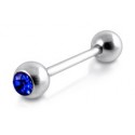 Piercing Langue Acier Boule Cristal