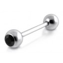 Piercing Langue Acier Boule Cristal