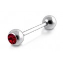 Piercing Langue Acier Boule Cristal