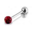 Piercing Langue Acier Boule Cristal Recouverte de Resine