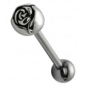 Piercing Langue Acier Boule Fleur