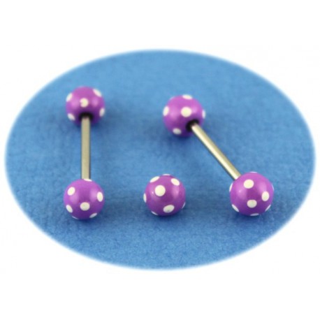 Piercing Langue Acier Boule Violette