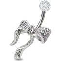 Piercing Nombril Nœud Titane et Argent 925