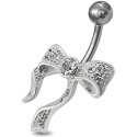 Piercing Nombril Nœud Titane et Argent 925