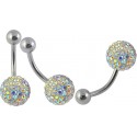 Piercing Nombril Titane G23 Boule Cristal 