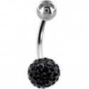 Piercing Nombril Titane G23 Boule Cristal 