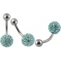 Piercing Nombril Titane G23 Boule Cristal 