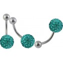 Piercing Nombril Titane G23 Boule Cristal 