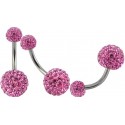 Piercing Nombril Titane G23 Boule Cristal + Boule du Dessus