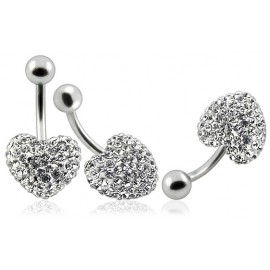 Piercing Nombril Titane G23 Cristal Coeur