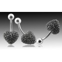 Piercing Nombril Titane G23 Cristal Coeur