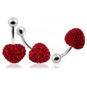 Piercing Nombril Titane G23 Cristal Coeur