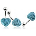 Piercing Nombril Titane G23 Cristal Coeur