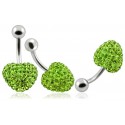 Piercing Nombril Titane G23 Cristal Coeur