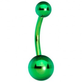 Piercing Nombril Titane G23 Boule Verte