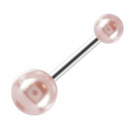 Nombril titane G23 fausse boule perle rose