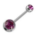 Piercing Nombril Boule Cristal Acier + Boule du Dessus