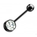 Piercing Nombril Boule Cristal Ligne Noire