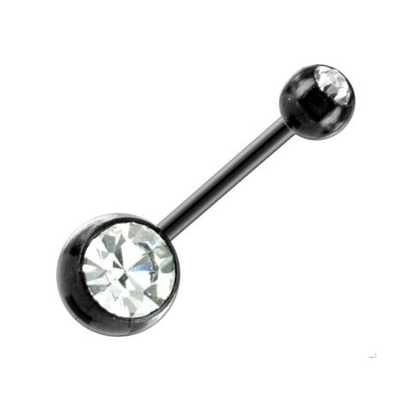 Piercing Nombril Boule Cristal Ligne Noire