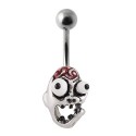 Piercing Nombril Acier Tête de Zombie