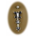 Nombril papillon pendant argent 925