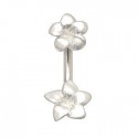 Piercing nombril double fleurs en argent 925