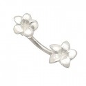 Piercing nombril double fleurs en argent 925