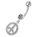 Piercing Nombril Pis and Love Argent 925